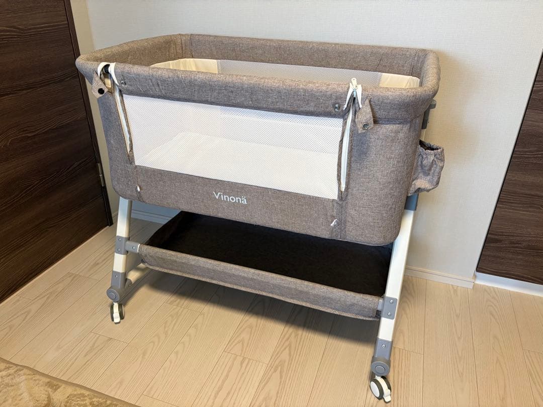 Vinona ベビーベッド マットレス メッシュカバー付き 新生児 布団 簡易