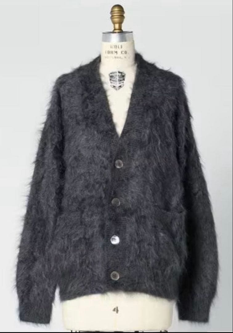 BLAMINK ブラミンク カシミヤファー Vネックカーディガン グレー 38