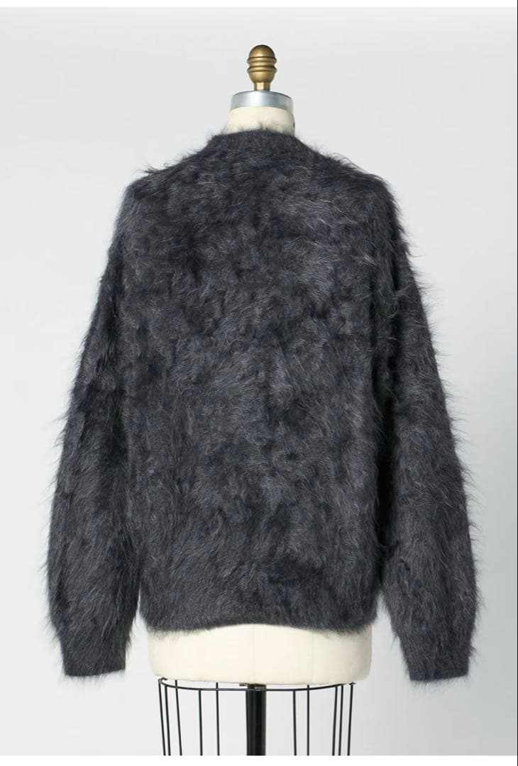 BLAMINK ブラミンク カシミヤファー Vネックカーディガン グレー 38