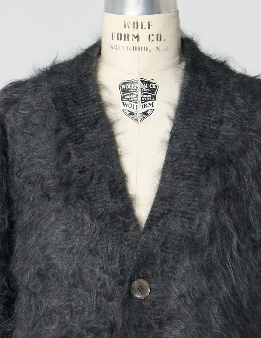 BLAMINK ブラミンク カシミヤファー Vネックカーディガン グレー 38