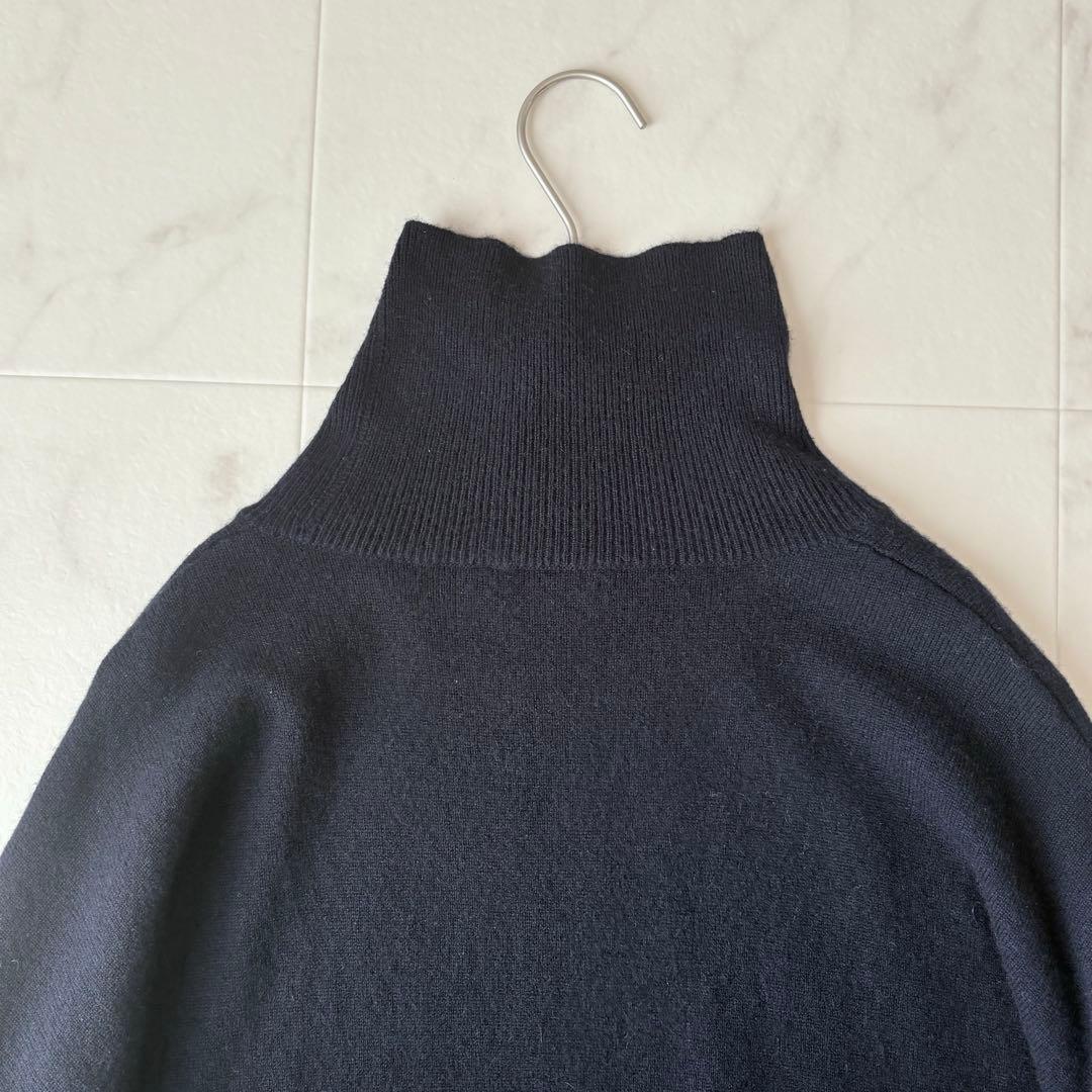 美品✨《DEMYLEE》カシミヤ100% ハイネックワンピース　チュニック　紺