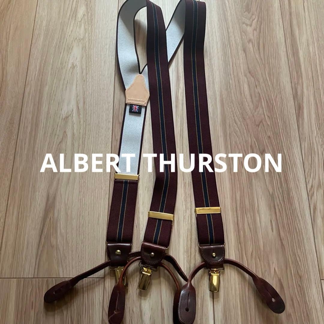 【 THURSTON】美品サスペンダー ALBERT THURSTON サスペンダー（グリーンストライプ） – collective.