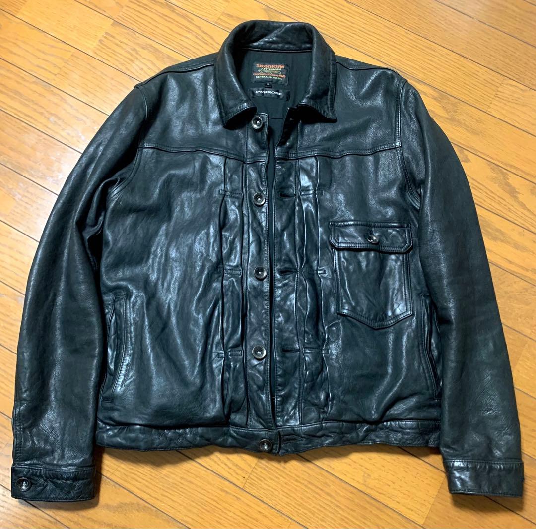 SKOOKUM×JACKROSE 1stタイプ　レザー トラッカージャケット希少 SKOOKUM×JACKROSE 1stタイプ レザー トラッカージャケット希少 - メルカリ