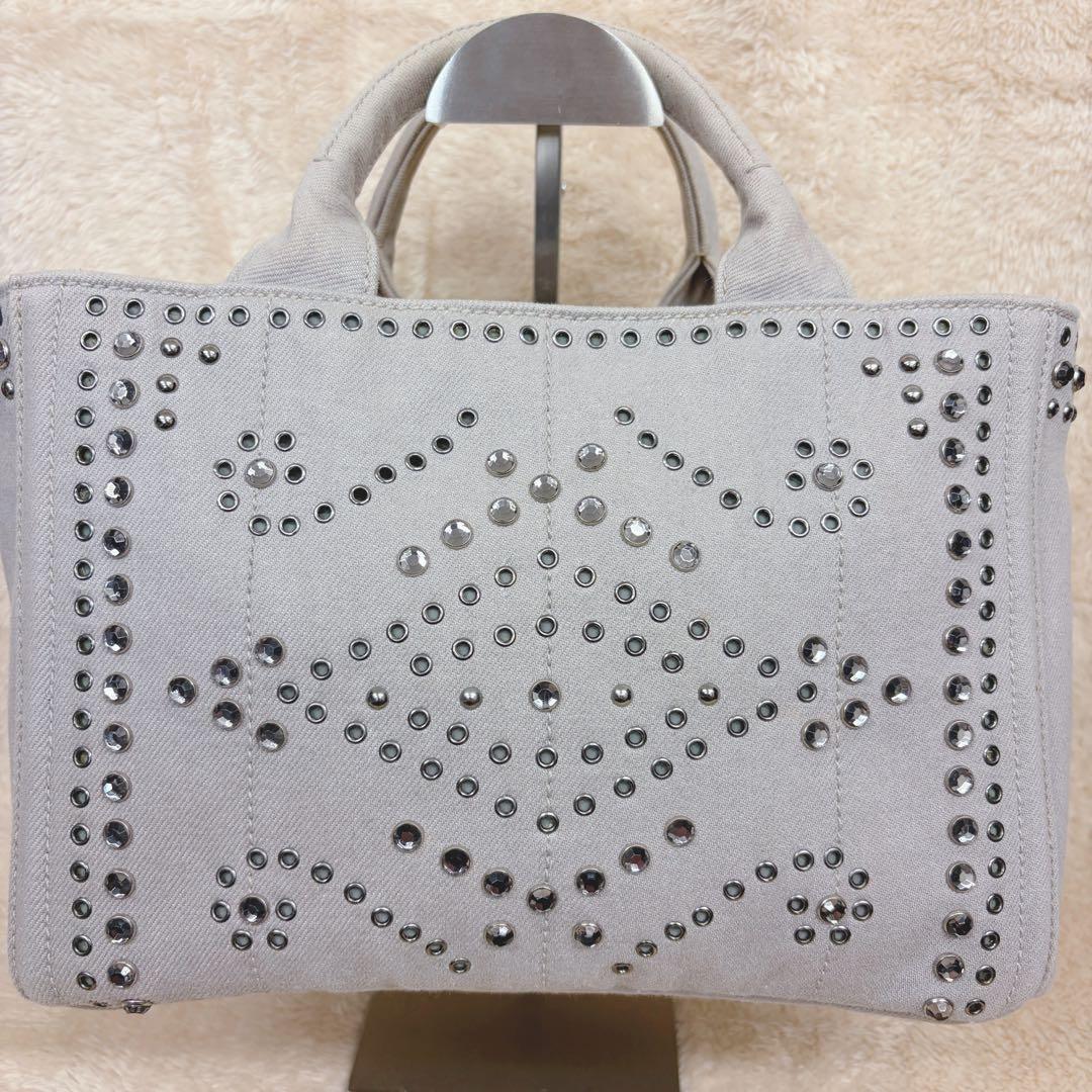 希少・ギャラ付】PRADA プラダ カナパ ビジュー スタッズ 2way - メルカリ