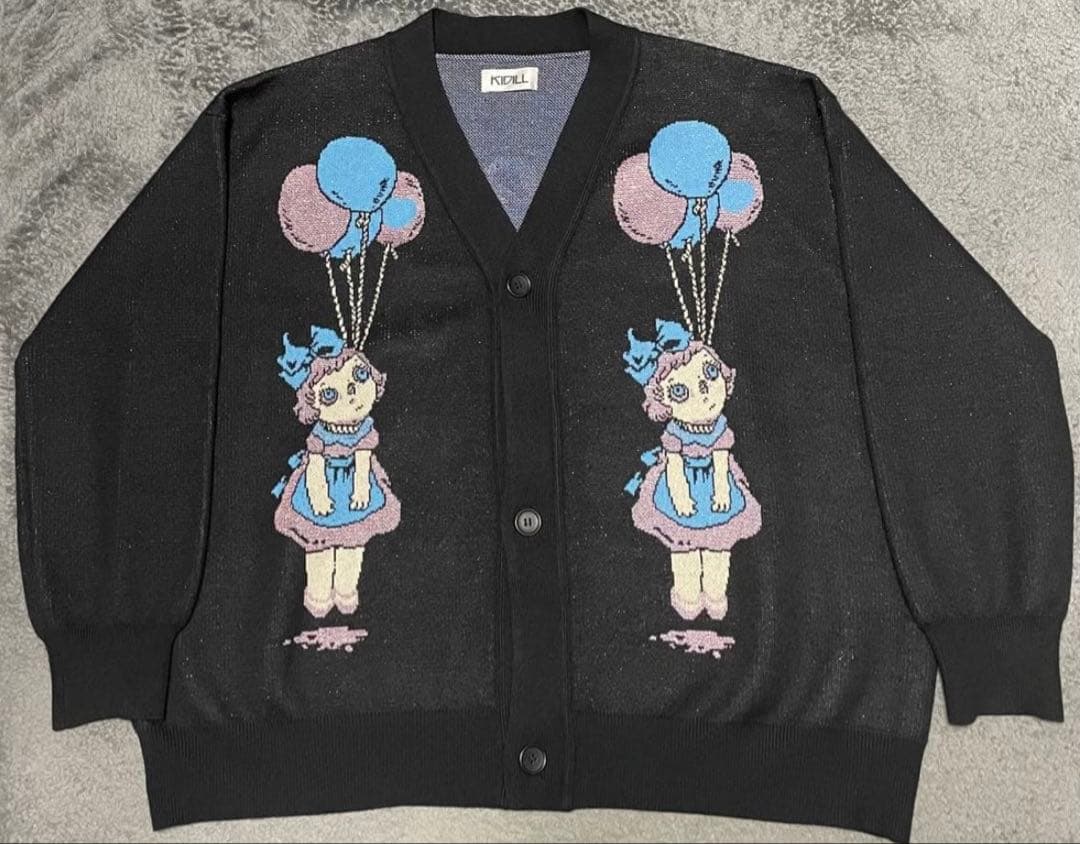 【美品】kidill カーディガン KIDILL Heaven Girl ニットカーディガン ブラック - メルカリ