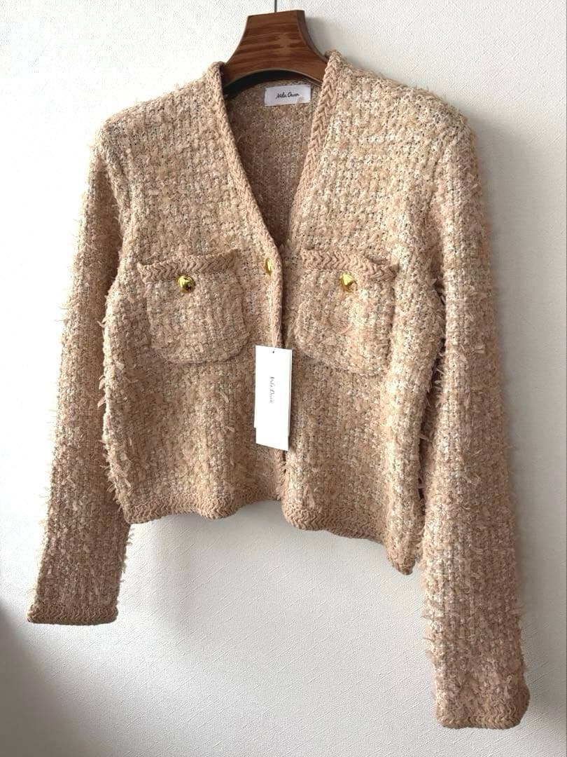 《新品タグ付き》ミラオーウェン ニットツイードショートジャケット