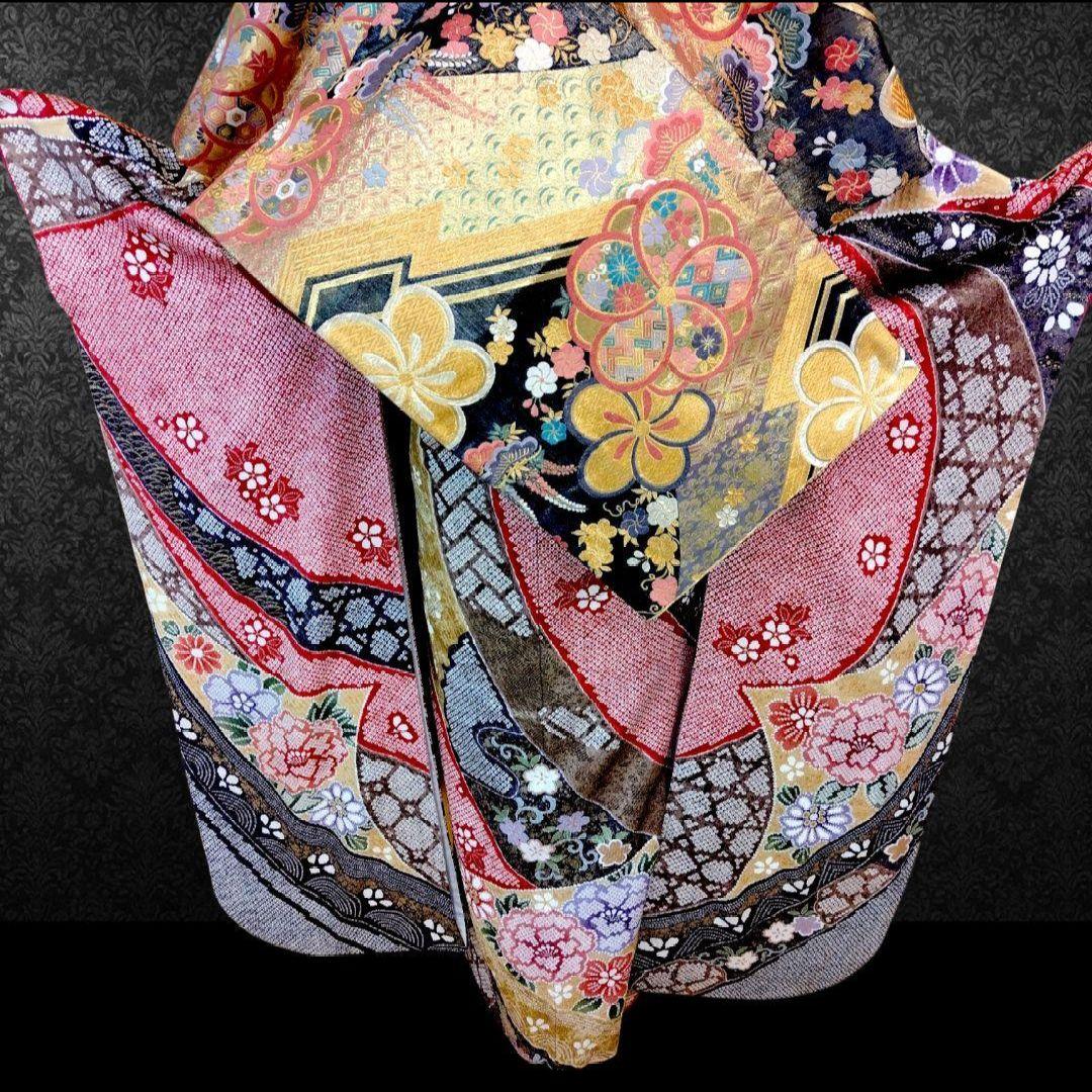 SALE中！振袖フルセット(8点)成人式・総絞り・金駒刺繍・エンボス加工