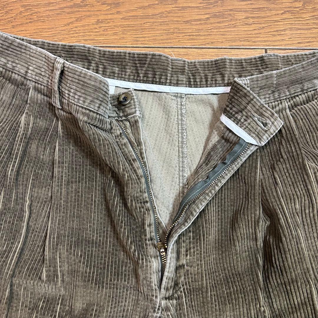 90s USA コーデュロイパンツ 極太 太畝 ブラウン ワイドヴィンテージ
