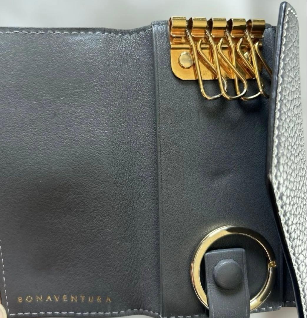 BONAVENTURA ボナベンチュラ スリムキーケース チャコールグレー 本革