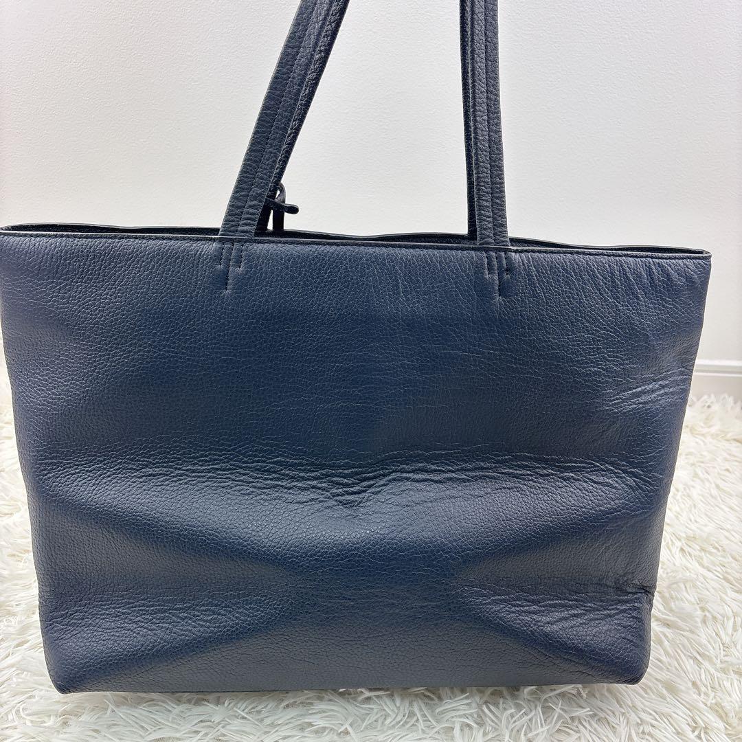 美品✨ユナイテッドアローズ レザートート ネイビー ポーチ付 A4大容量