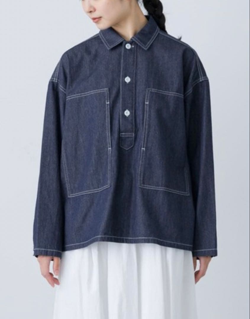 かぐれ　デニム プルオーバー シャツ かぐれ（カグレ）の「デニムプルオーバーシャツ（シャツ/ブラウス