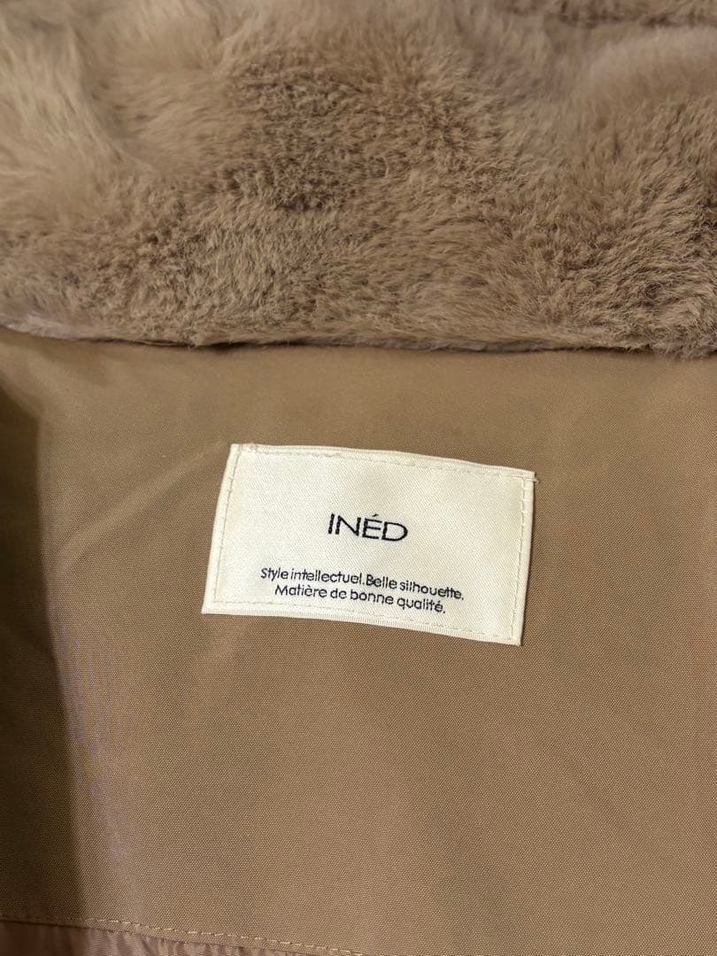 【美品】 INED フェイクファー フード ロングダウンコート《Re:DOWN》