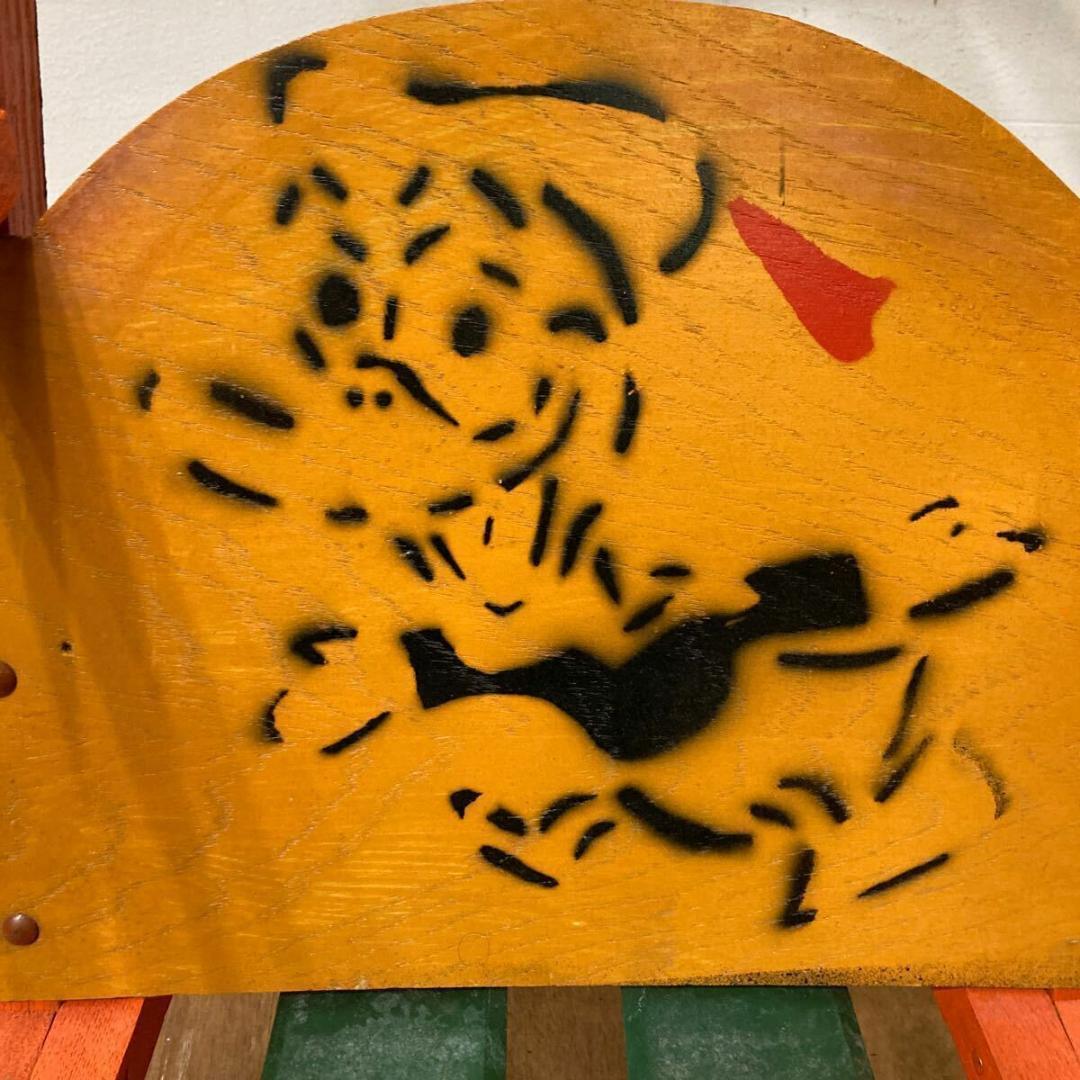 木製 手押し そり 昭和レトロ オレンジ8 曲げ木 犬ぞり 犬そり