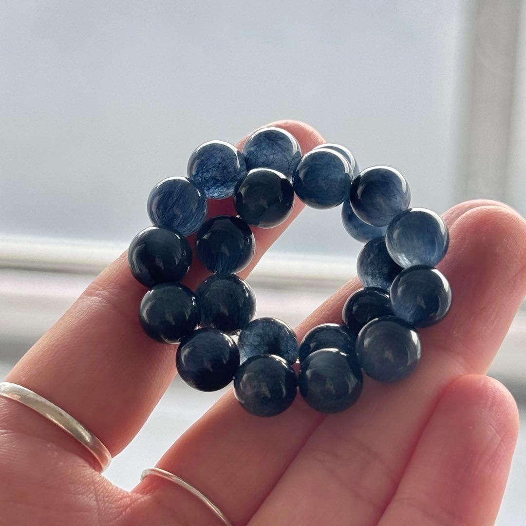 naoki様専用 美品 濃いめブルーラビットヘアルチルブレスレット NO.468