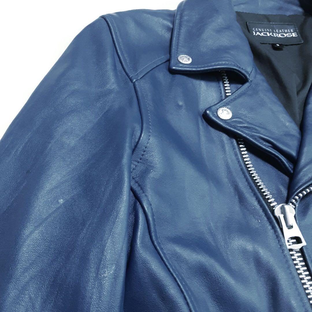 売約済☆】ジャックローズ ダブルライダース ミッドナイトブルー 羊革