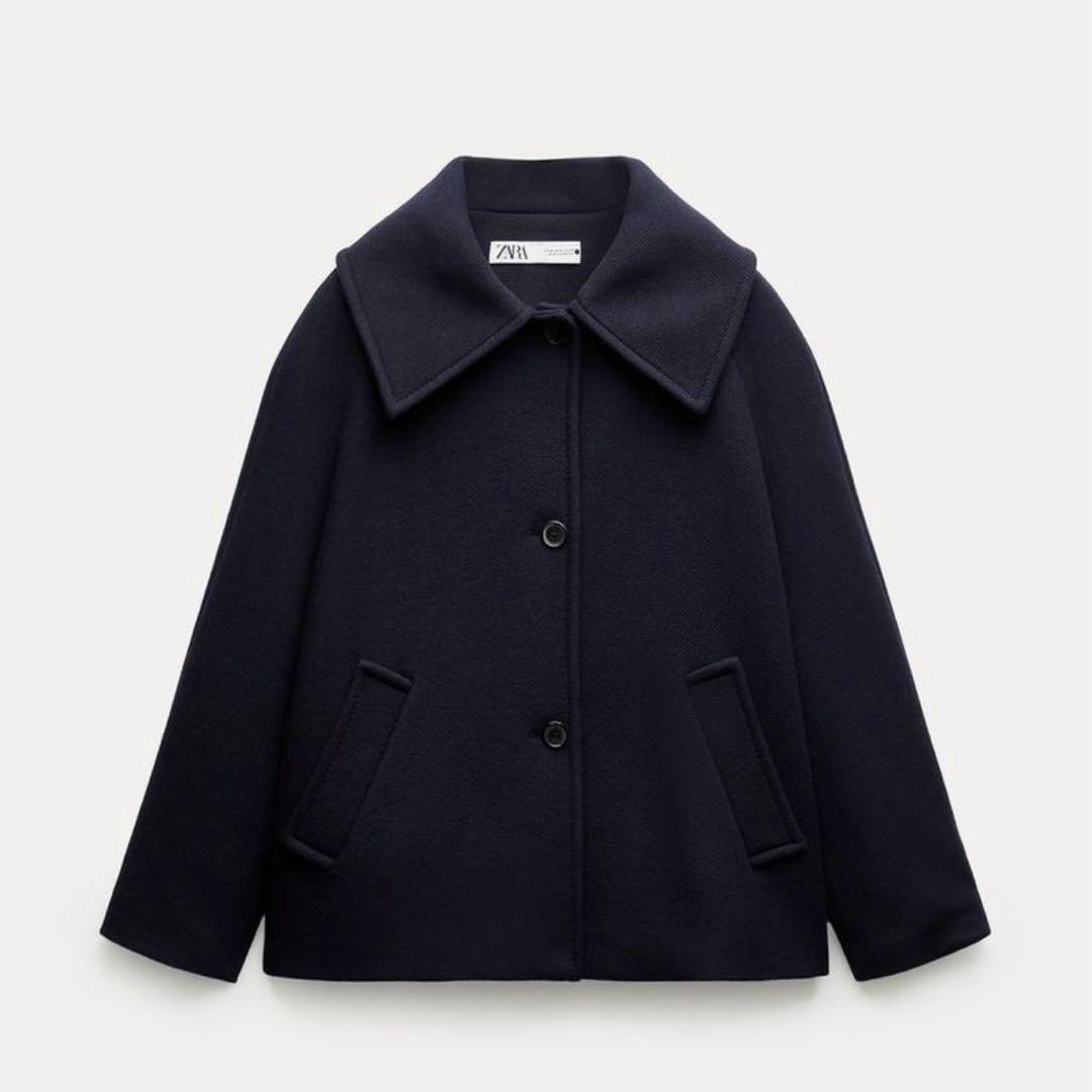 ZARA ショートウールブレンドコート - メルカリ