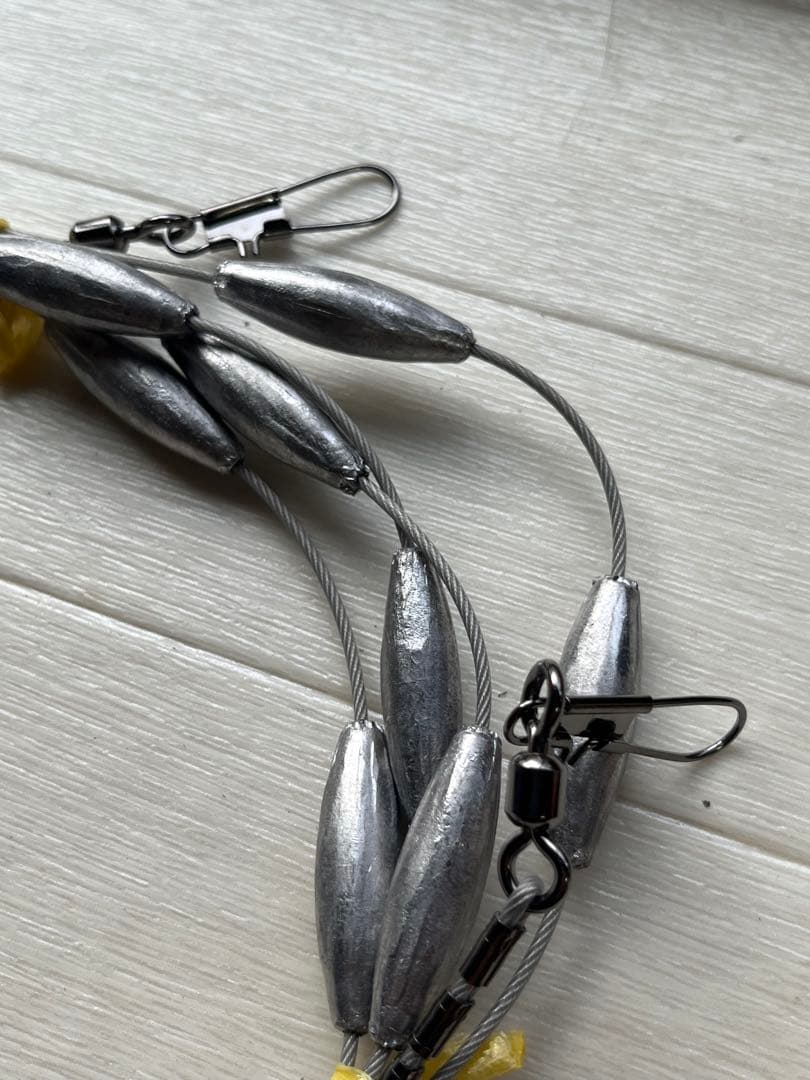 トローリング#ビシ鉛ナイロンコートワイヤー37×7×7 2.8m鉛7号25個