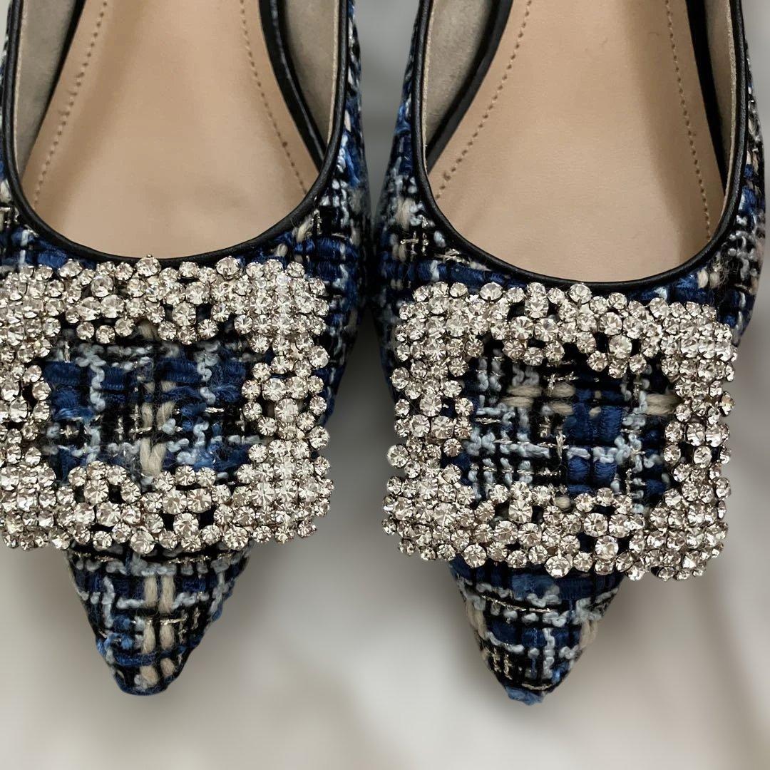 OHGA ビジュー付きフラットシューズ - メルカリ