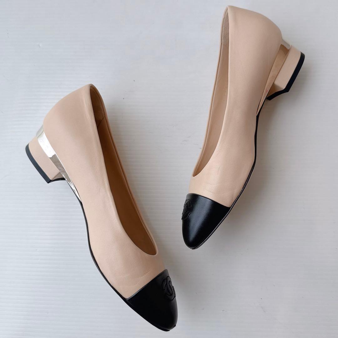 CHANEL シャネル 定番 ココマーク パンプス バレリーナ 2回使用 37