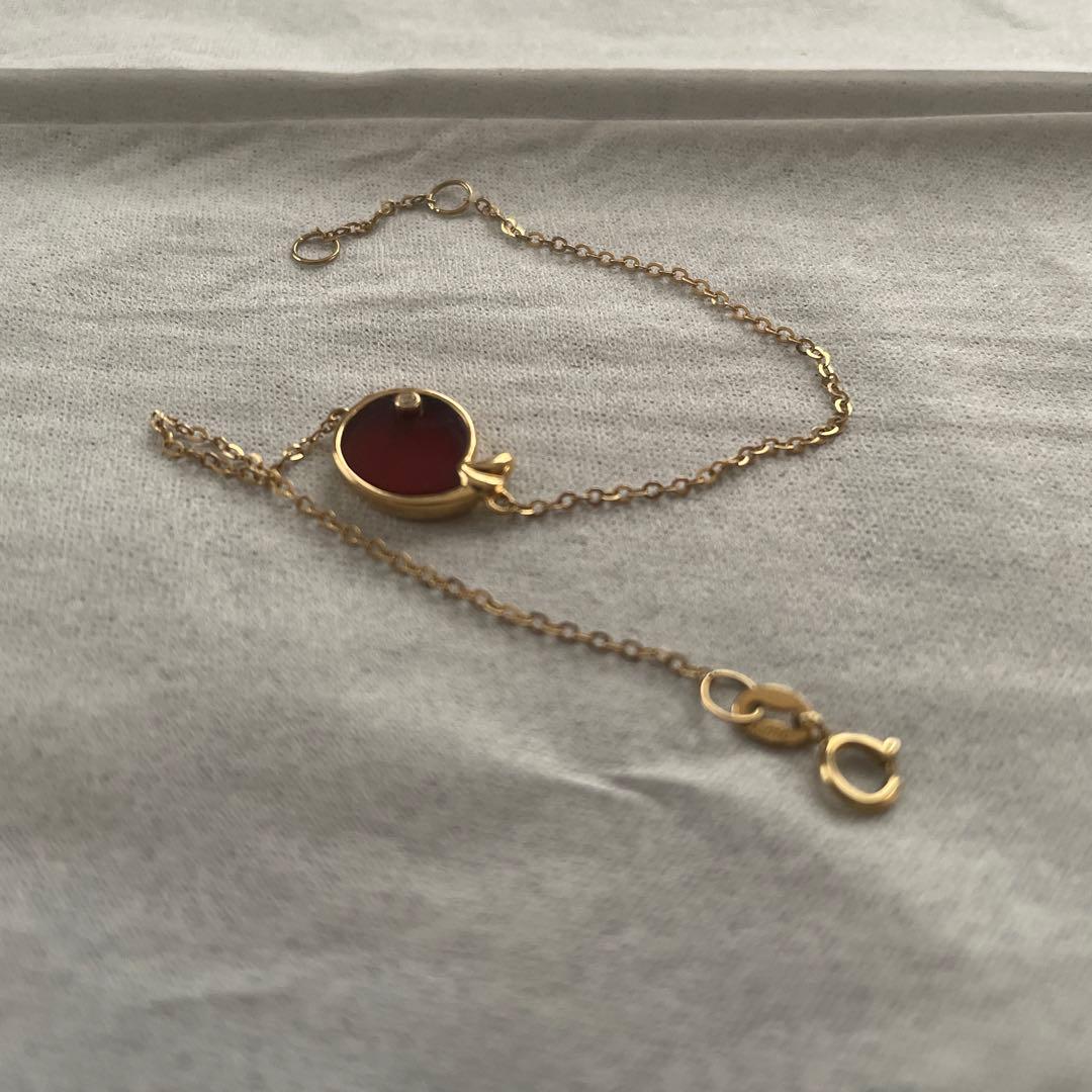 赤い幸せ鳥デザイン18kイエローゴールドブレスレット K24招福幸運！K24純金蛇＆馬ブレスレット（赤糸）24金ゴールド