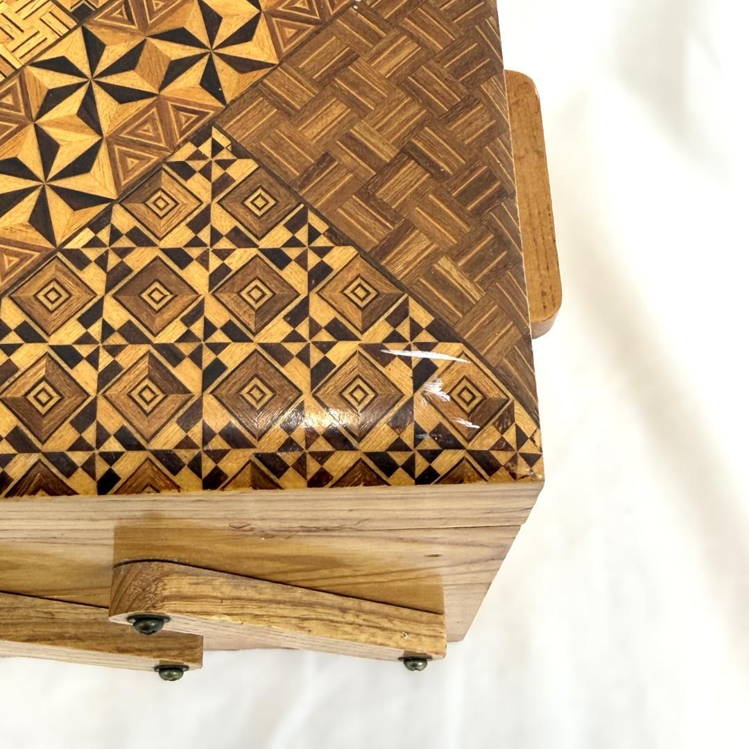 箱根寄木細工 裁縫箱 道具箱 伝統工芸品 昭和レトロ アンティーク