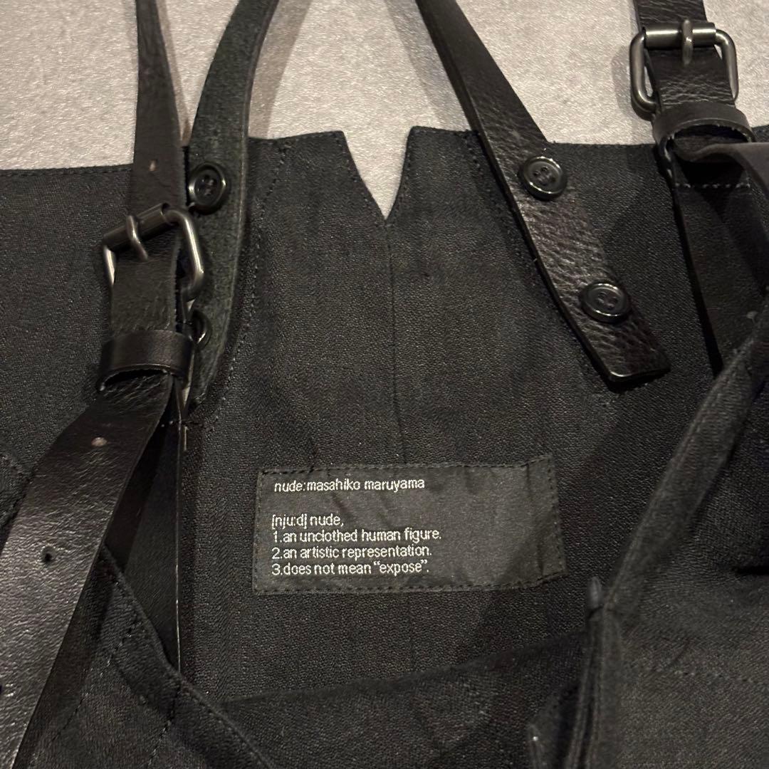 nude:masahiko maruyama リネン×牛革 サロペット