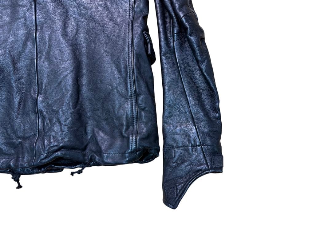 AZ ジュンハシモト M65 レザージャケット 牛革 シワ加工 ブラック M