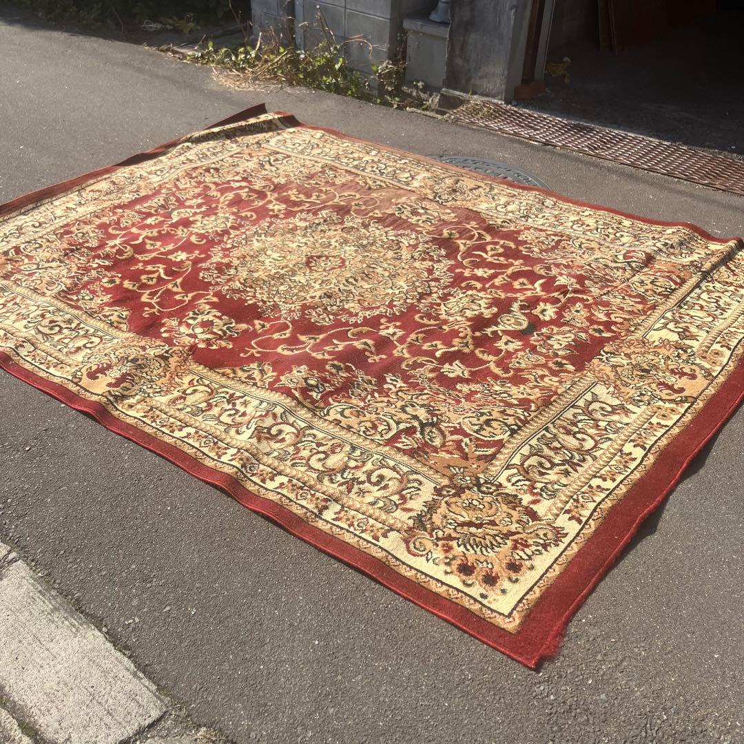 昭和レトロ ペルシャ絨毯 大型絨毯 カーペット ラグ 緞通 ビンテージ 爆買 ペルシャ柄 ラグ カーペット 2畳 3畳 ヴィンテージ風 ラグマット