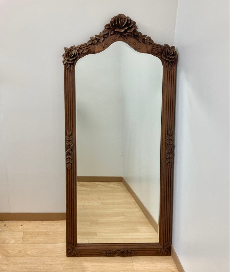 木製フレームスタンドミラー 全身鏡 鏡 ミラー 姿見 スタンドミラー 幅90cm 高さ180cm 大型 ワイド