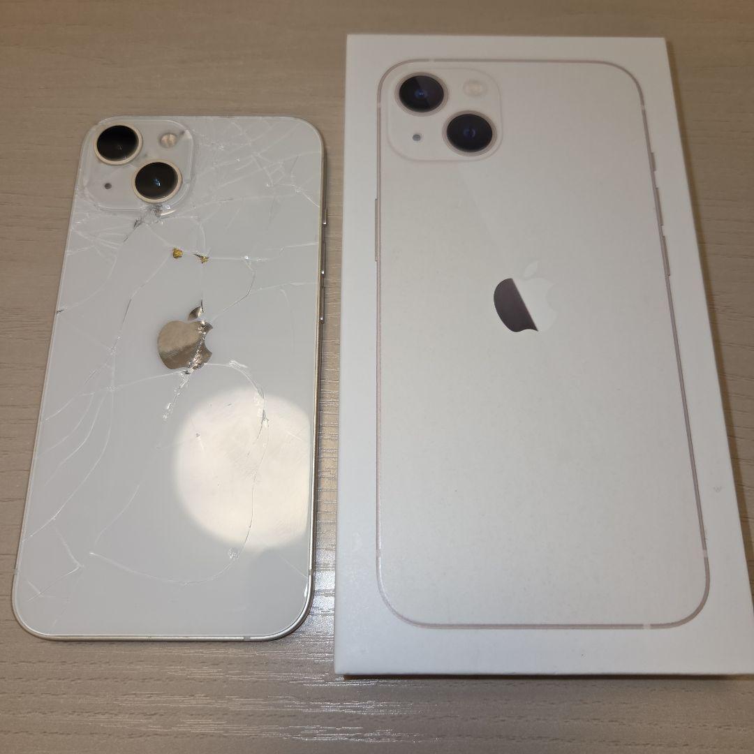 iPhone 13 ホワイト 背面 破損 割れ - メルカリ