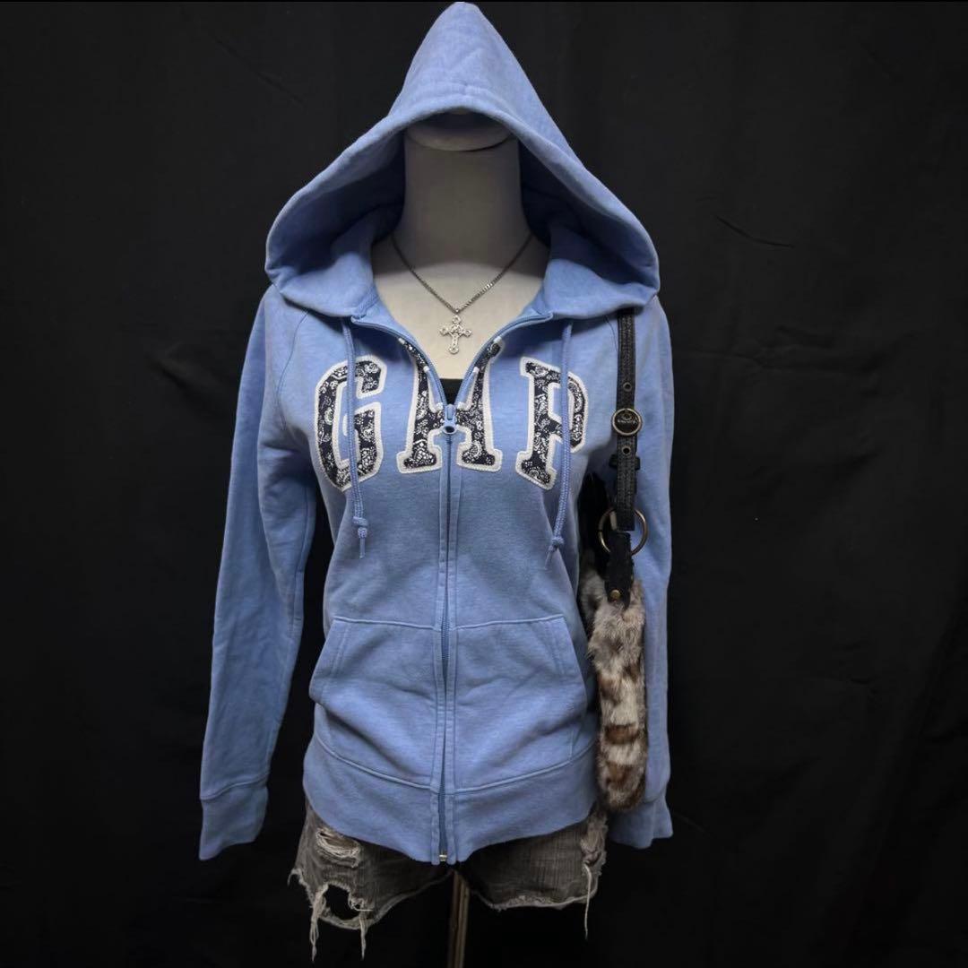 平成ギャル y2k グランジ GAP ジップアップ フーディ パーカー ロゴ