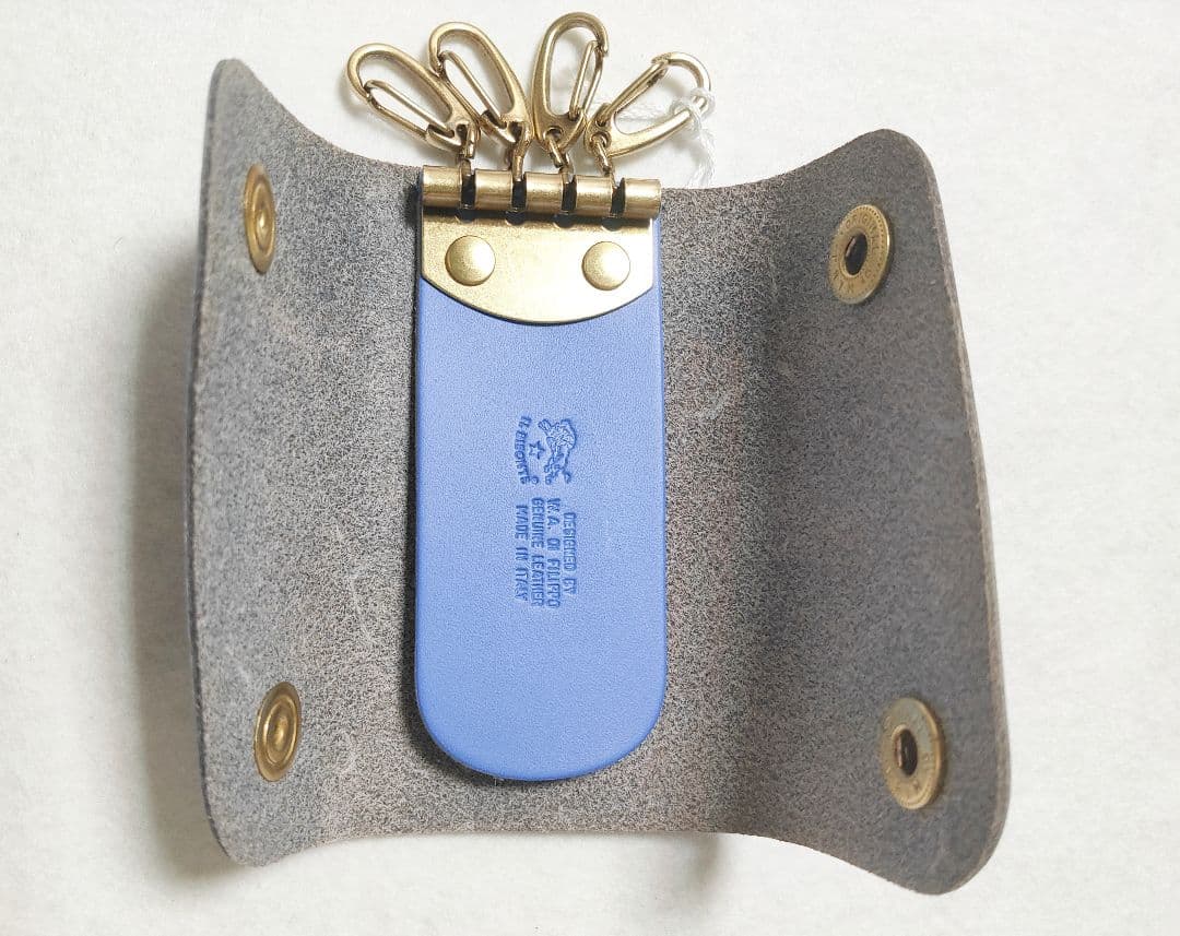 限定色】イルビゾンテ 4連キーケース キーホルダー コバルトブルー