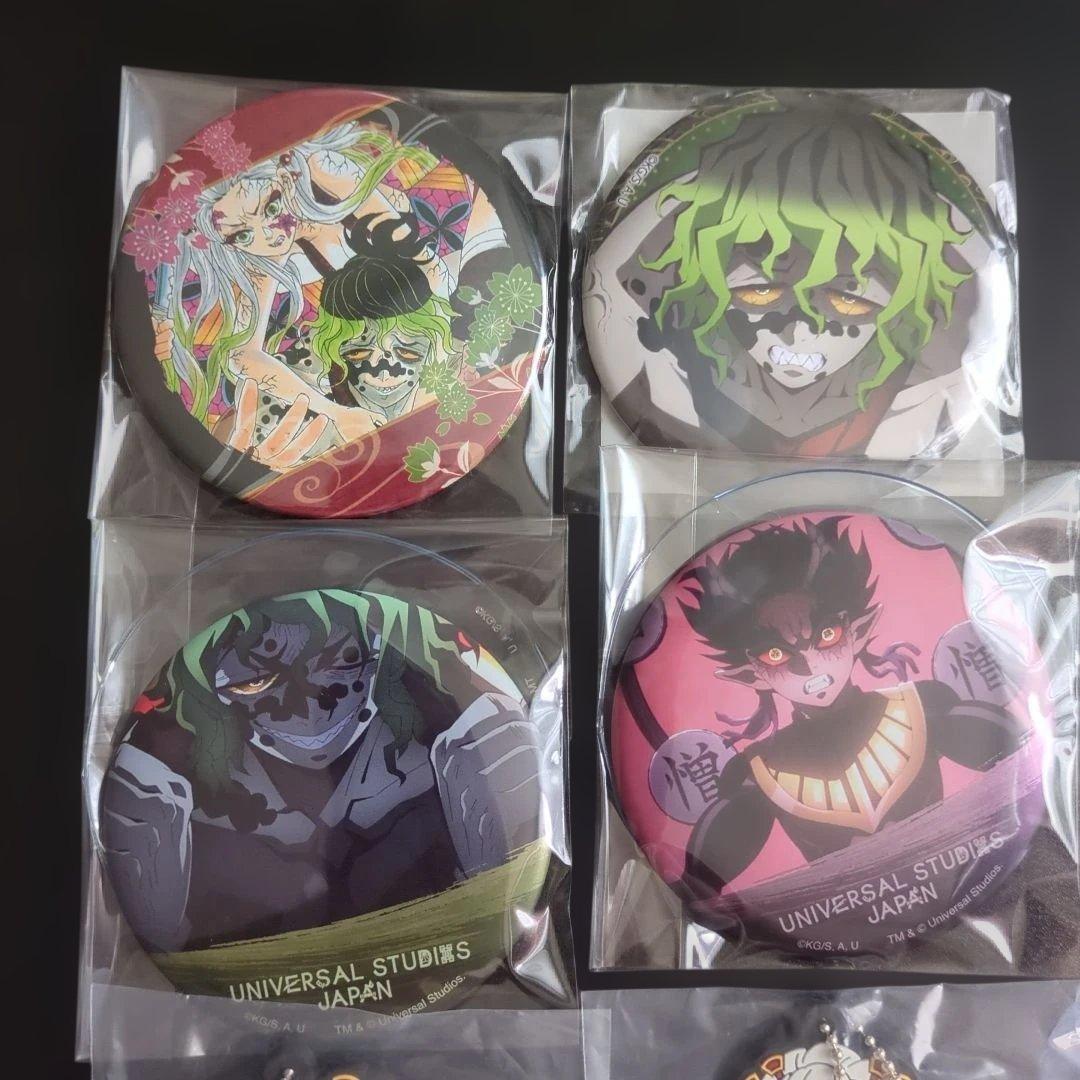鬼滅の刃 堕姫 妓夫太郎 憎珀天 缶バッジ ラバーストラップセット