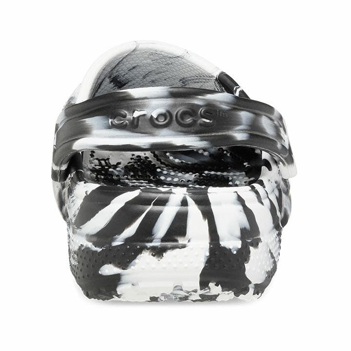 27cm クロックス クラシック マーブルド クロッグ ホワイトxブラック