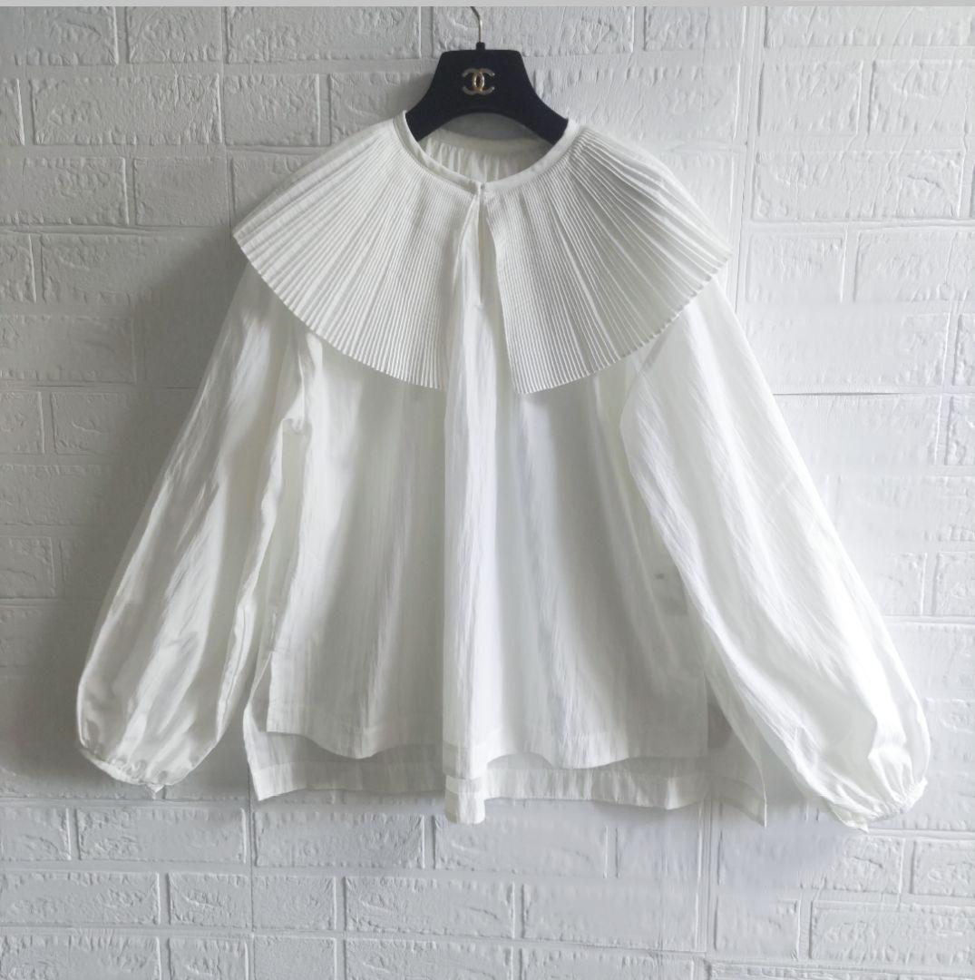 美品✨MACHATT 　マチャット　プリーツカラーブラウス 　ビッグカラー 美品 マチャット MACHATT プリーツ オーバーカラー ブラウス - メルカリ