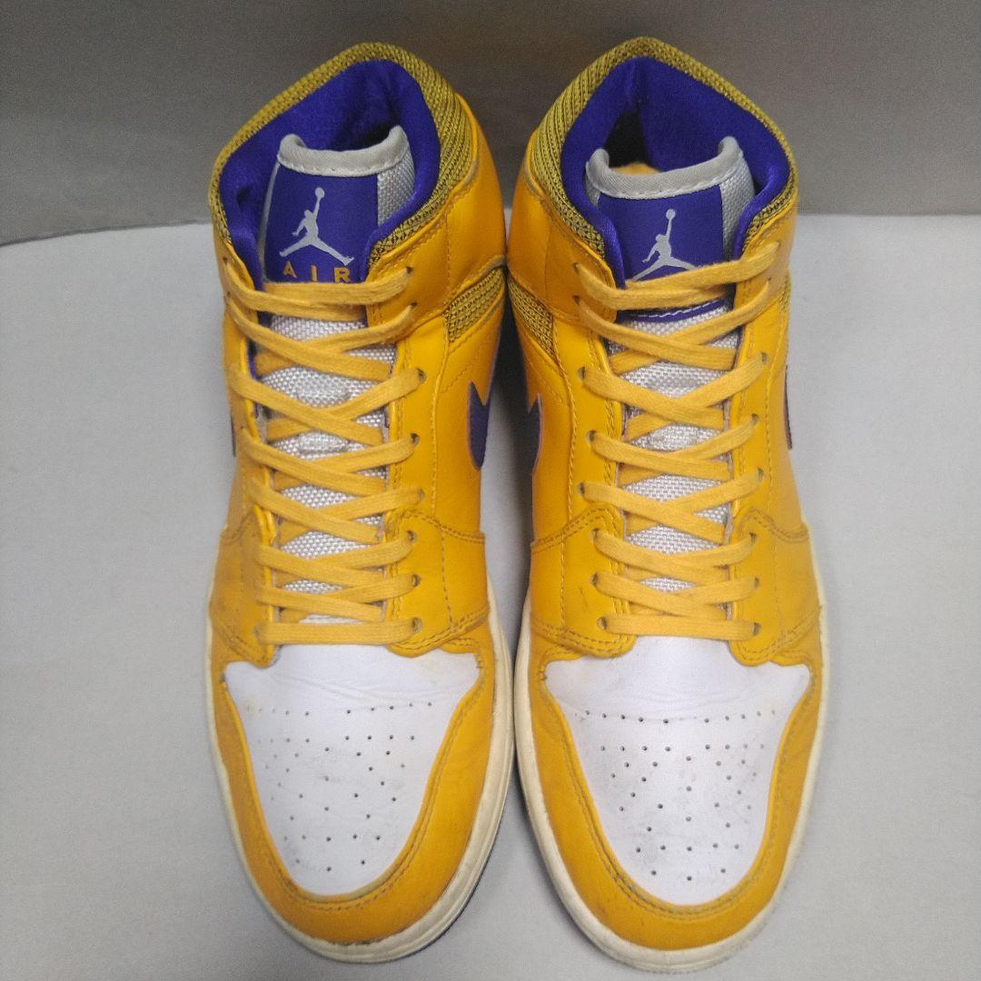 NIKEエアジョーダンAIR JORDAN 1 MID LAKERS黄紫26.5 - メルカリ