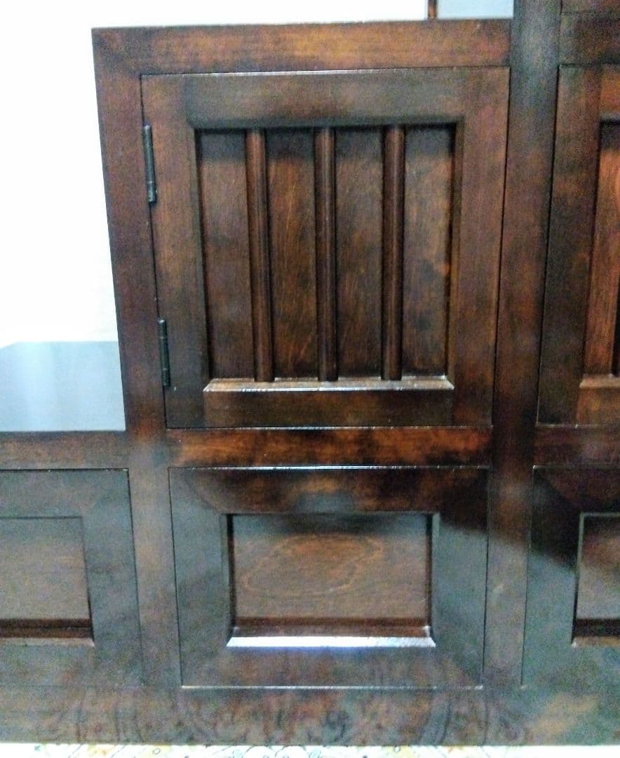 松本民芸家具】階段箪笥 ミズメザクラ無垢材 職人彫り込みサイン 時代