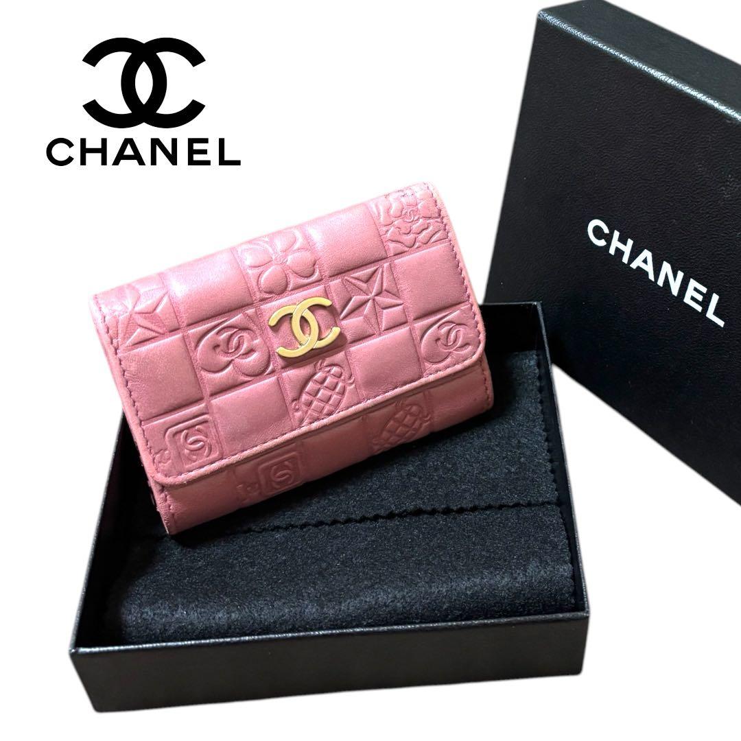 CHANEL シャネル★アイコン★ココマーク★ラムレザー★6連キーケース ピンク CHANEL（シャネル） ココマーク キーケース ブラック ホワイト ピンク