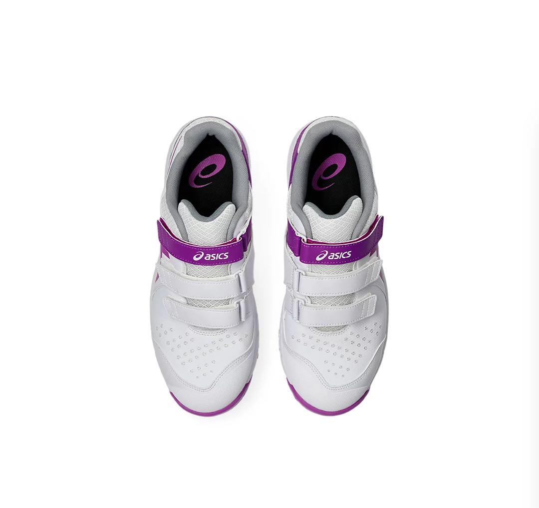 asics 安全靴 限定品 ホワイト/パープル CP112LC - メルカリ
