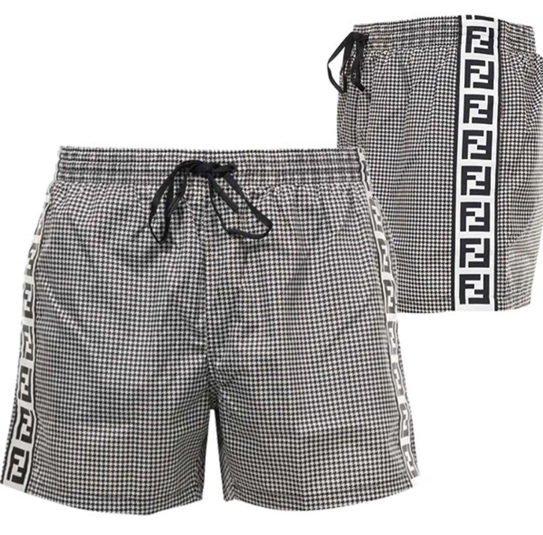 新品 FENDI スイムショーツ 千鳥格子 サイドロゴ ショートパンツ 楽天市場】フェンディ FENDI ショートパンツ バミューダパンツ ブルー
