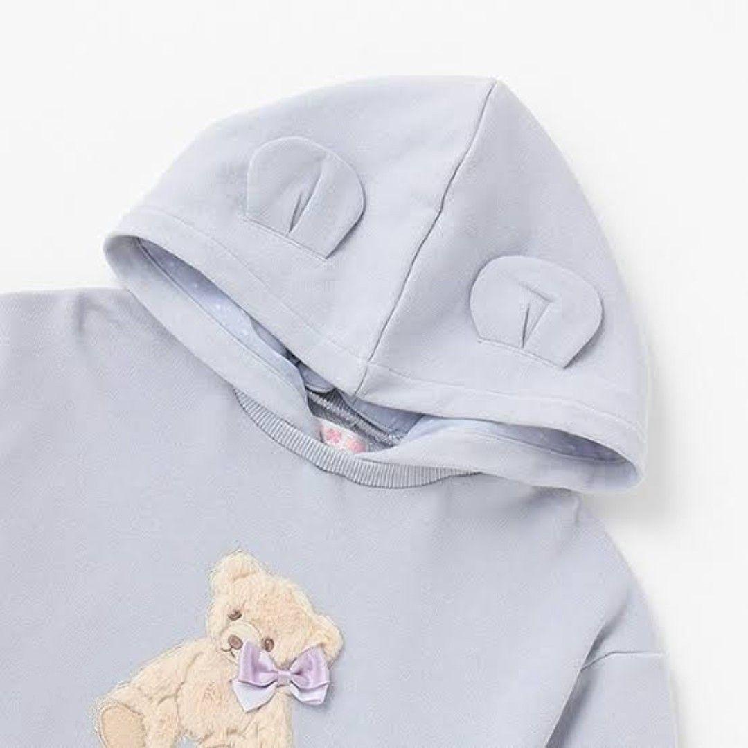 メゾピアノ ぬいぐるみパーカー ワンピース サックス 130 - メルカリ