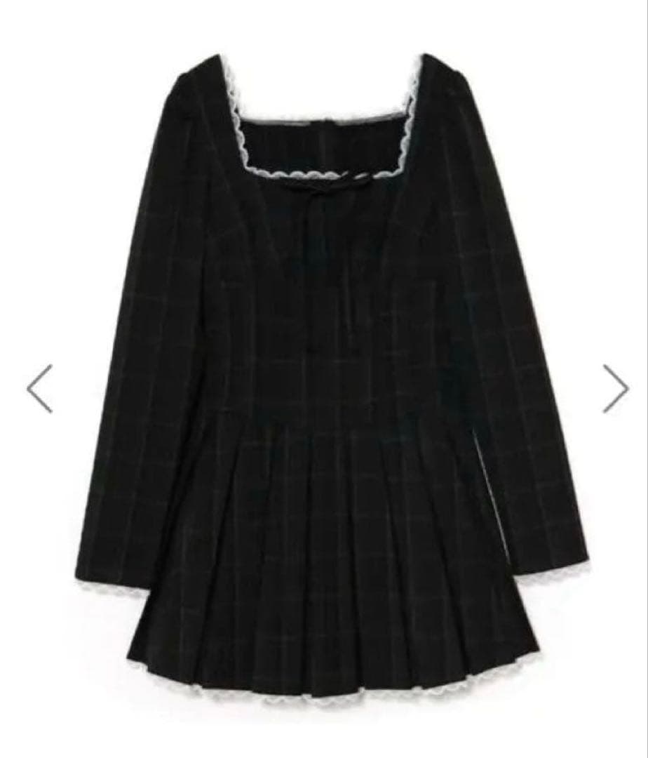 bubbles ガーリープリーツワンピース ブラック チェック - メルカリ