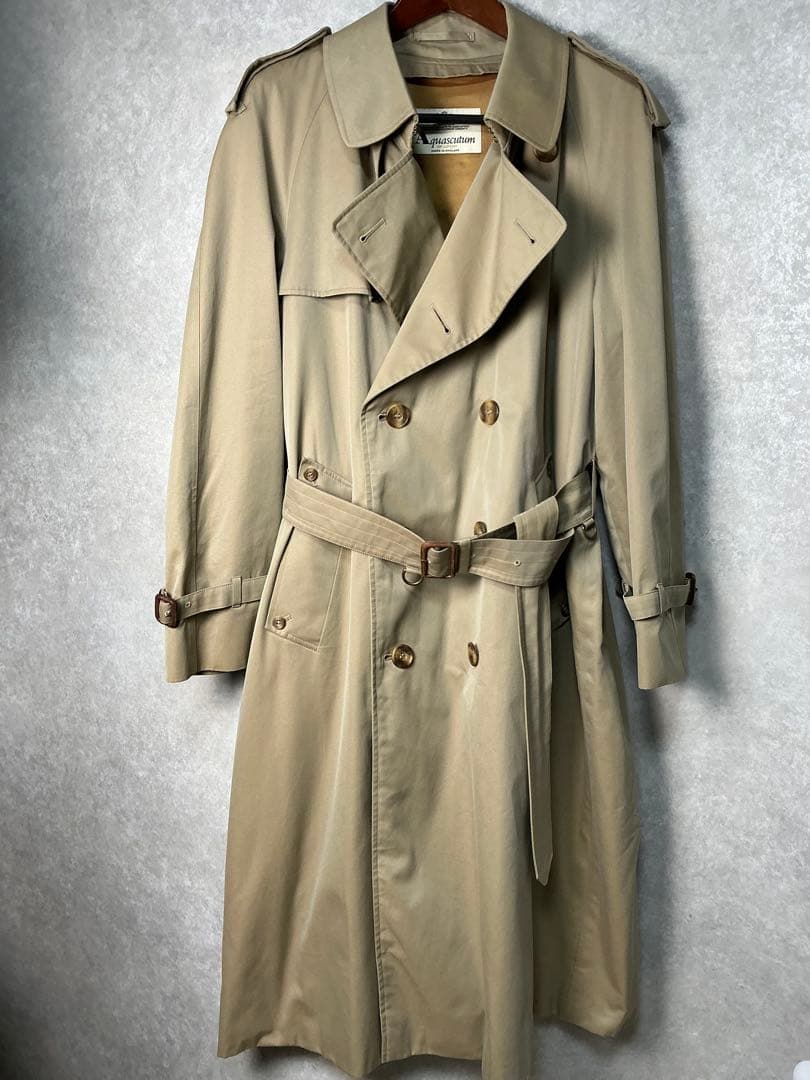 美品✨アクアスキュータム 大きいサイズ トレンチコート ライナー　　チェック Aquascutum (アクアスキュータム) 総裏チェック ダブルトレンチコート