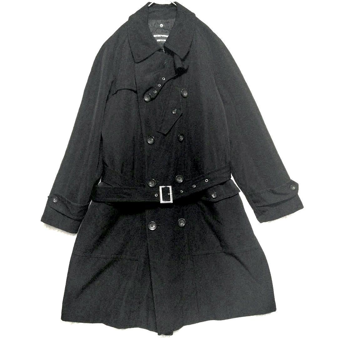 エンポリオアルマーニ　ロングコート　トレンチコート　ベルト付き　チンガード　46 エンポリオアルマーニ ロングコート トレンチコート ベルト付き