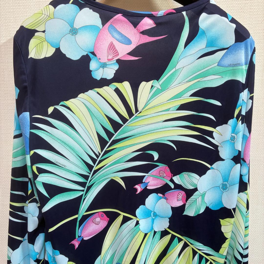 ☆LEONARD☆レオナールスポーツ 花柄 魚柄 長袖カットソー サイズ40