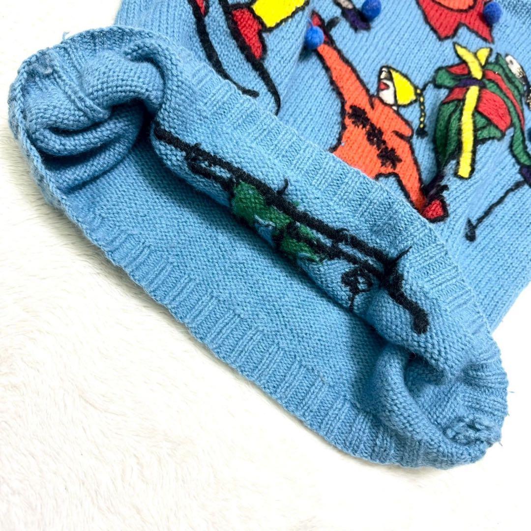 アルベロベロ WOO-MI ぼんぼり付 二重 ハイネック ポップ ニット 太陽