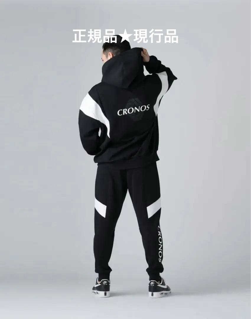 美品☆完売品【CRONOS クロノス】パーカー フーディ ブラック×ホワイト