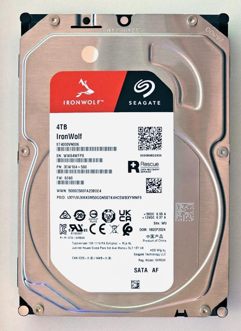 【正常】IronWolf 4TB SATA CMR HDD Amazon.com: Seagate IronWolf Pro, 4 TB, Enterprise NAS Internal