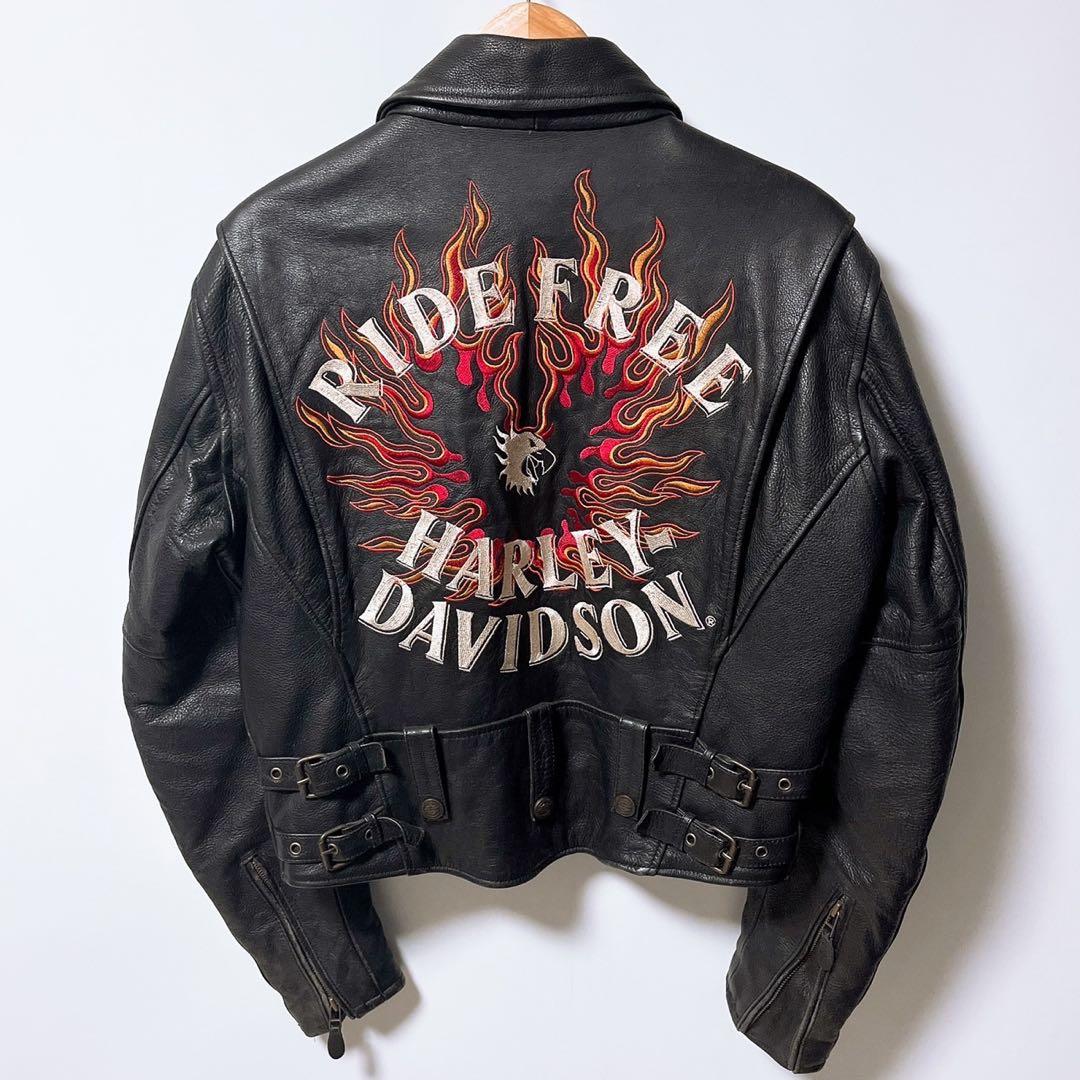 ハーレーダビッドソン レザージャケット ファイアー 刺繍 2583 - メルカリ