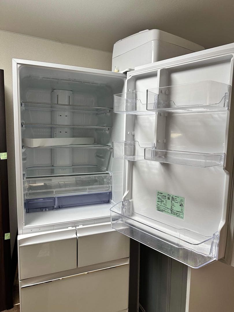 2021 年製】三菱電機 455L冷蔵庫 MR-B46G-W1 左開き